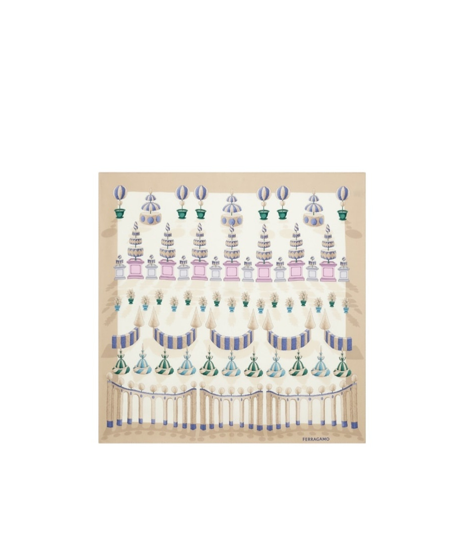 Ferragamo Giardino Print Silk Scarf