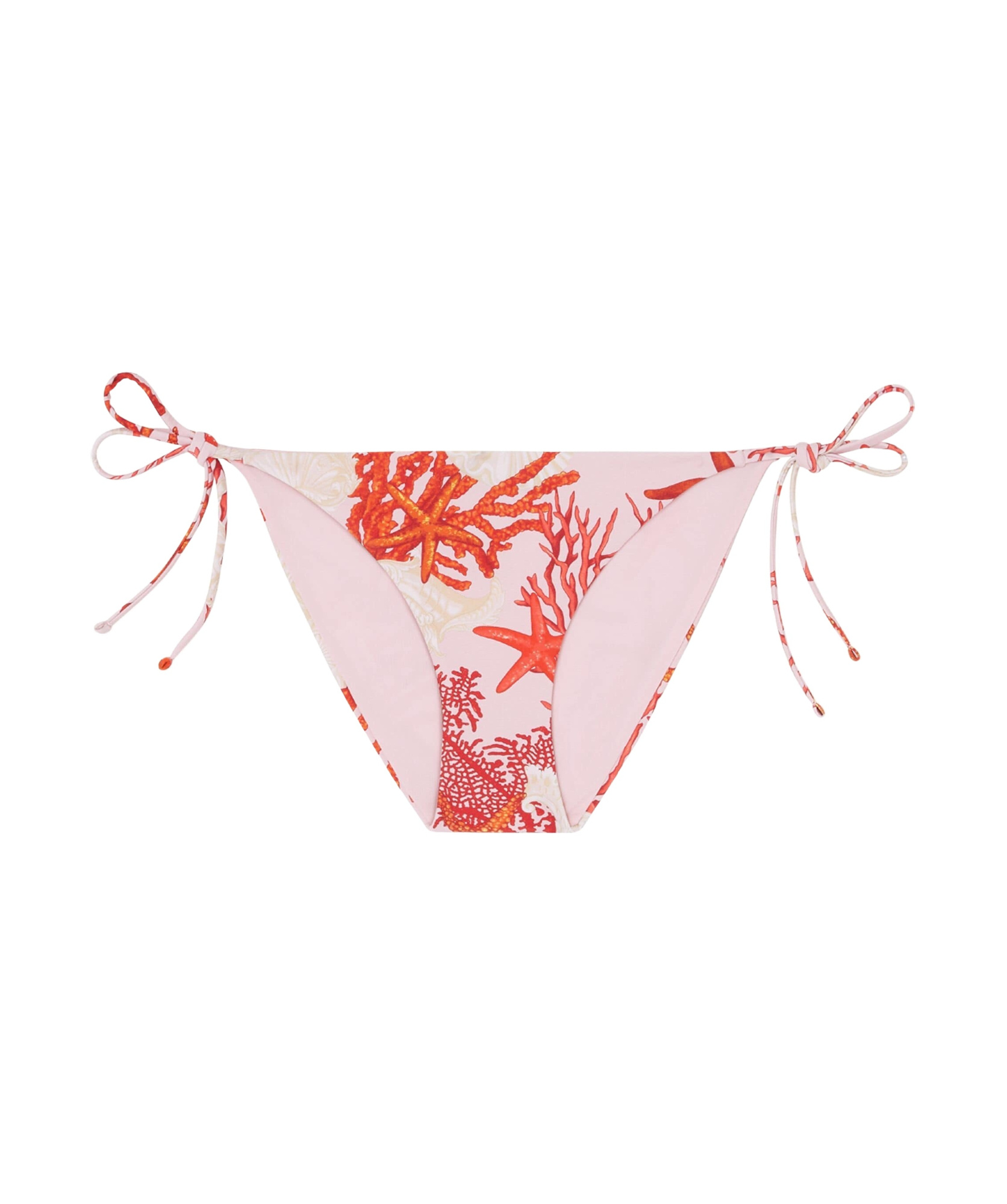 Versace Vita Recycled Corals Print Bikini Bottoms 5pb50 Dusty Rose/coral/bone In Pink
