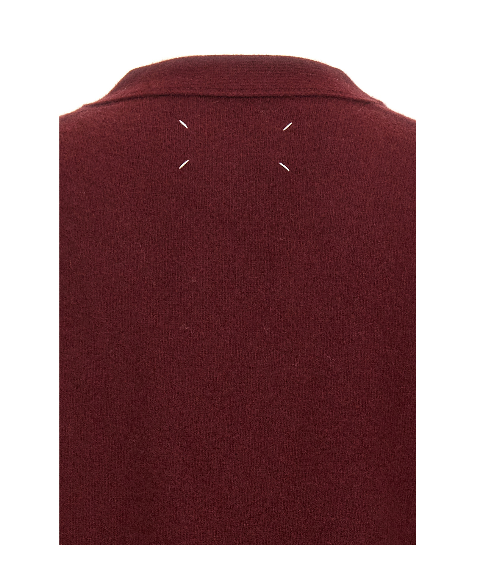 Maison Margiela Wool Cardigan With V-neck And Back Detail In Brown