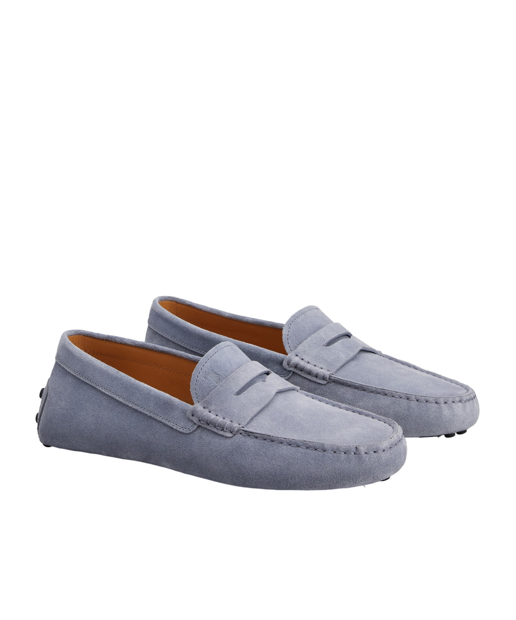 Tod's Rubber Moccasin In Suede Leather In Gray