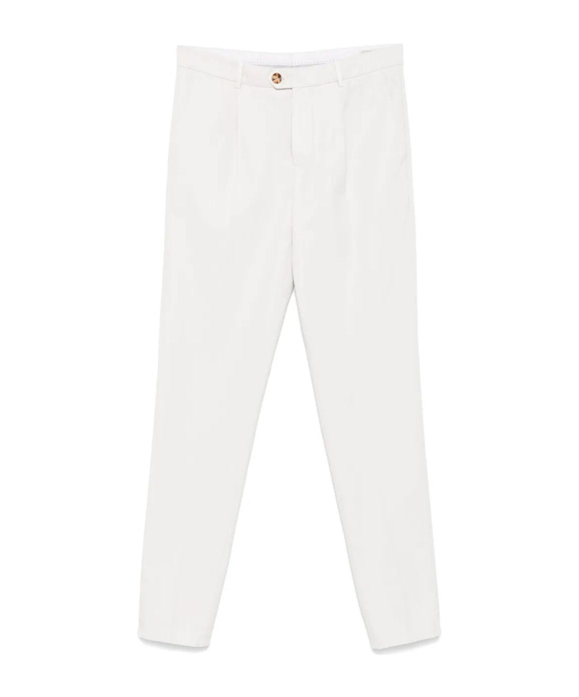 Brunello Cucinelli Tailored White Trousers With Classic Waistband In White
