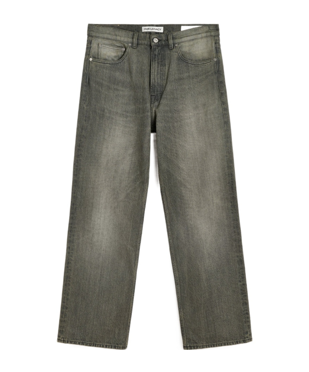 Our Legacy Third Cut Chain Twill Wide Straight Leg Jeans In Multi