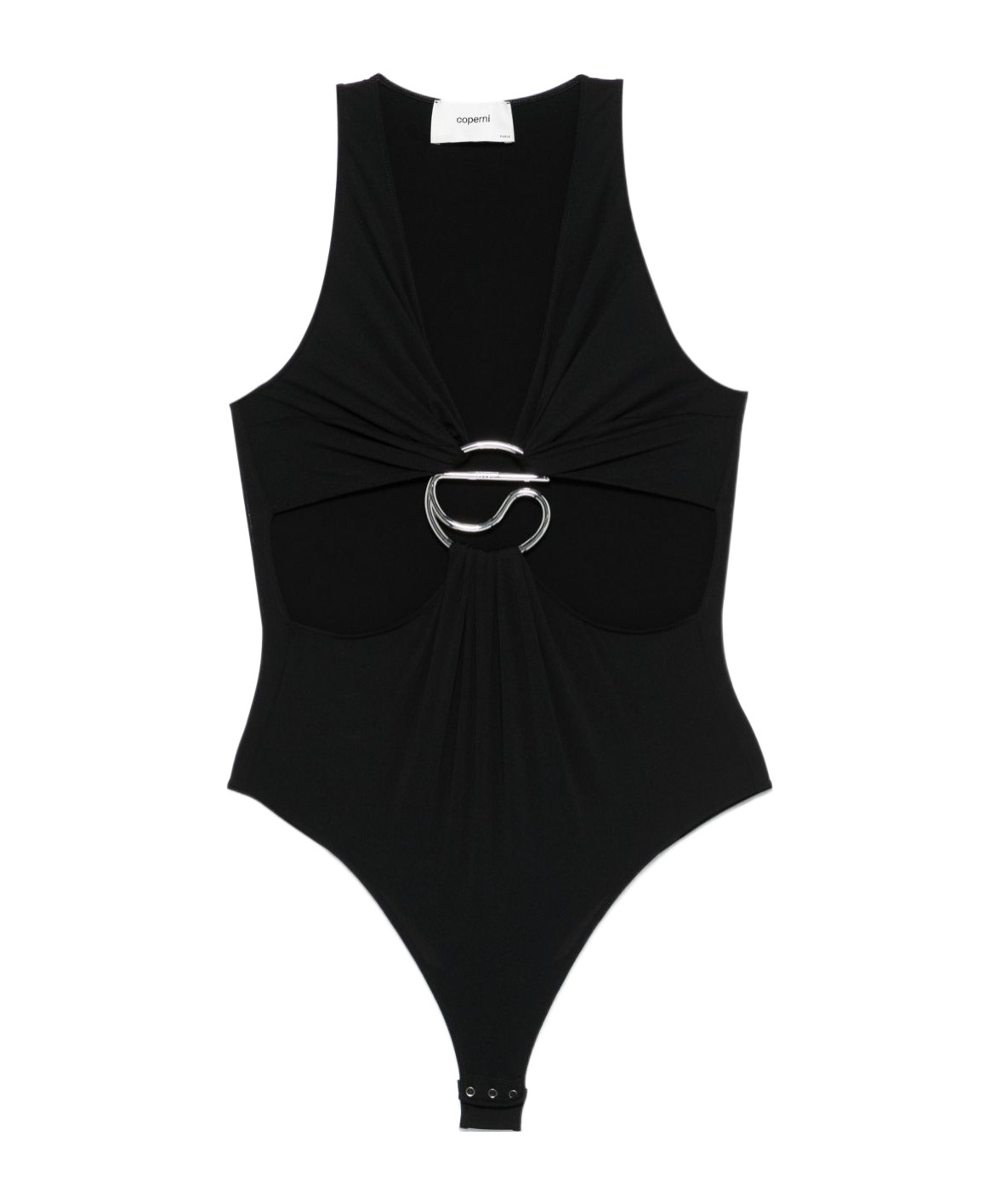 Coperni Cut-out C-logo Bodysuit In Black