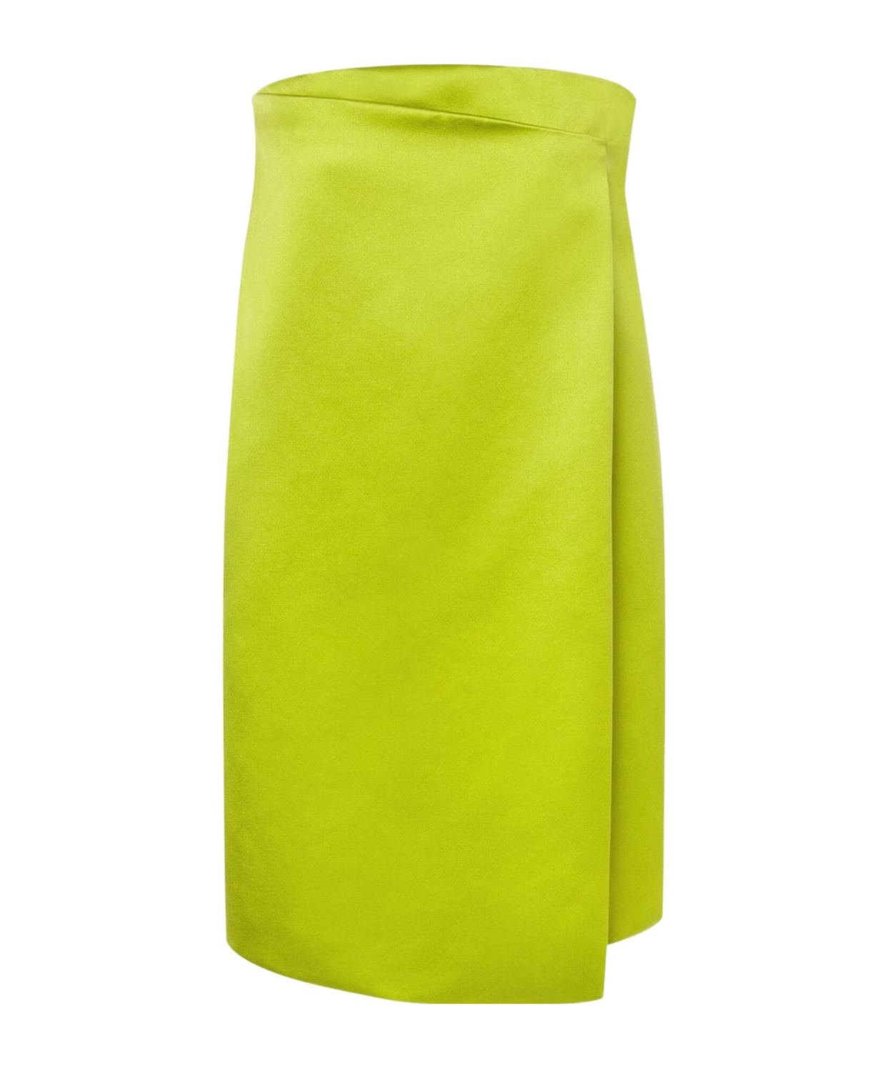 Philosophy Di Lorenzo Serafini Viscose Duchesse Satin Midi Skirt In Green