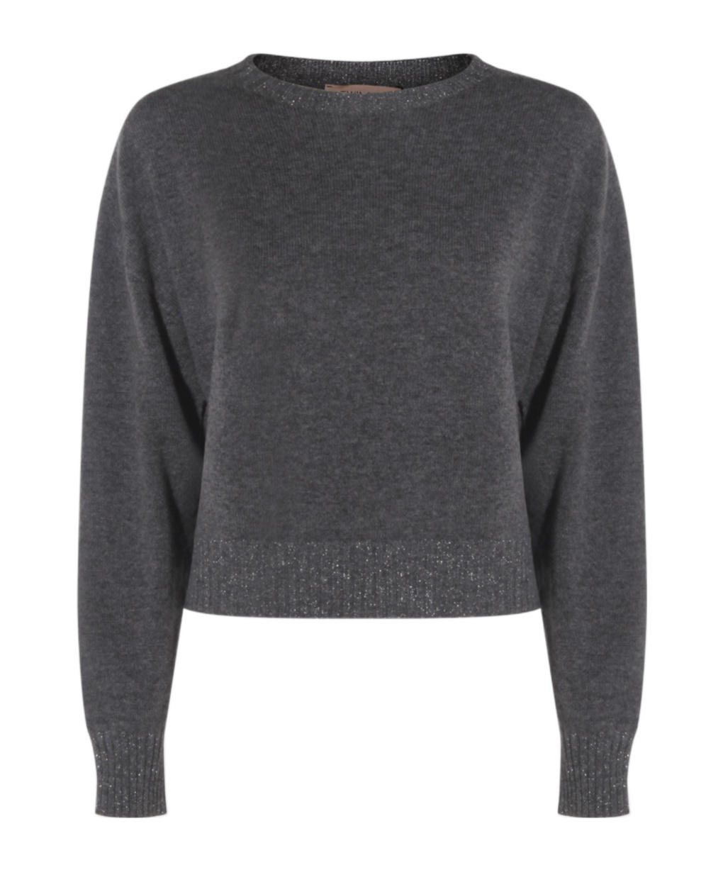 Twinset Twin-set Soft Wool Blend Sweater In Gray