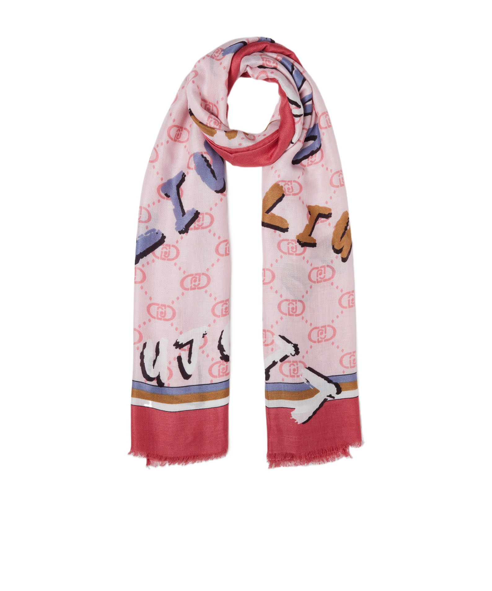 Liu •jo Monogram Stole In Pink