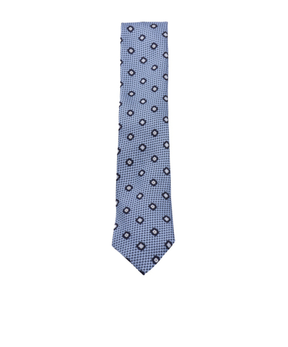 Zegna Patterned Ties With Pointed Tip And Texture In Blue