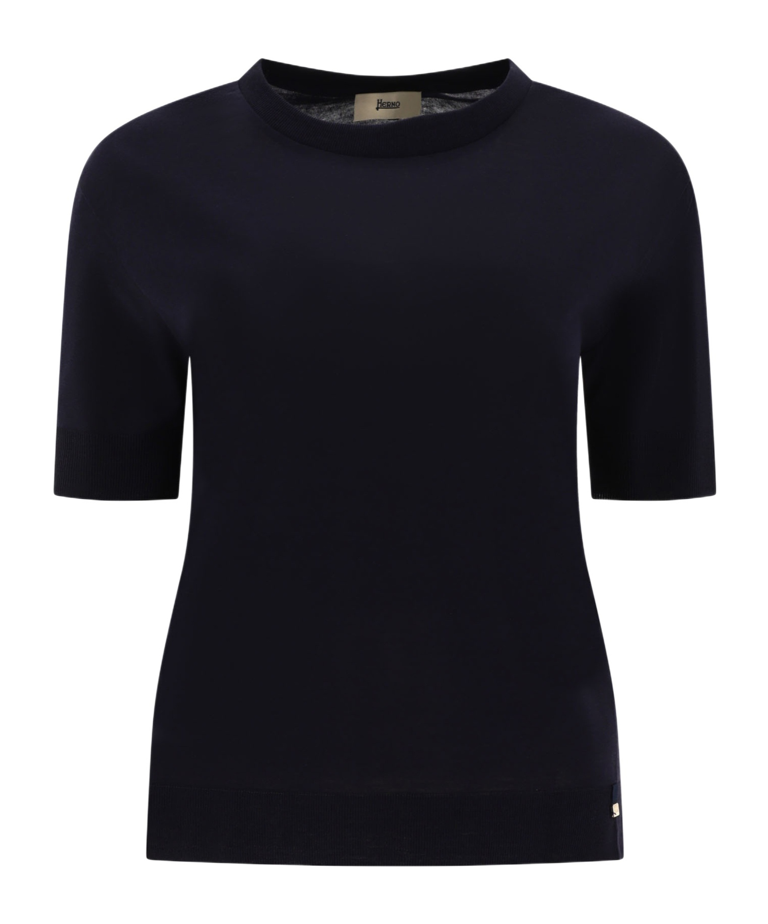 Herno T-shirt In Glam Knit Effect In Black
