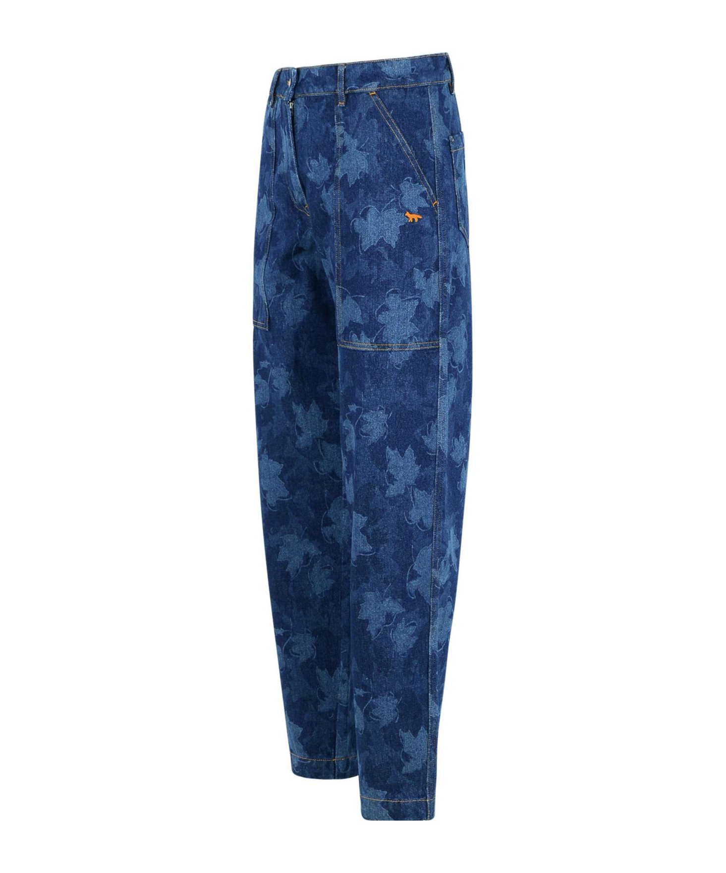 Maison Kitsuné Workwear Blue Denim Jeans In Blue