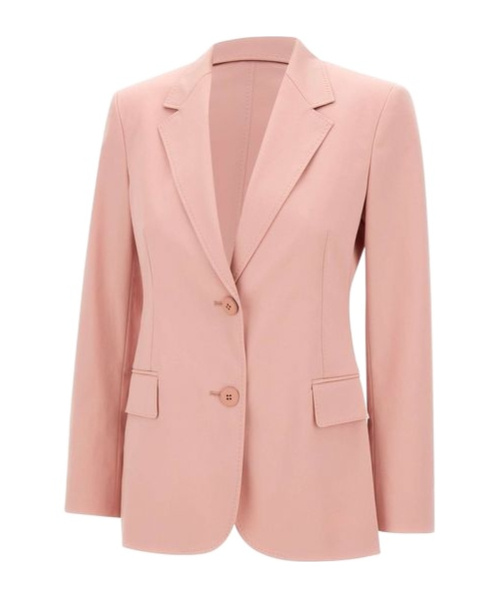 Max Mara Studio Yuppy Single-breasted Long-sleeved Blazer In Pink