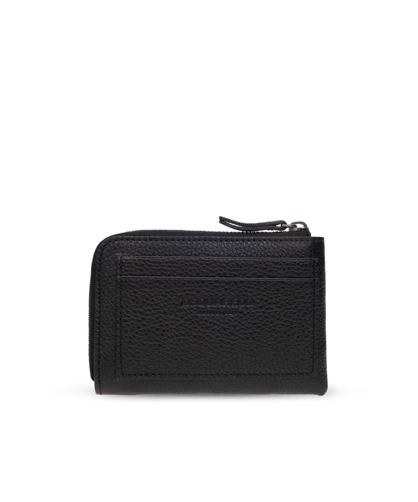 Dsquared2 Logo-print Zip-up Wallet In Black