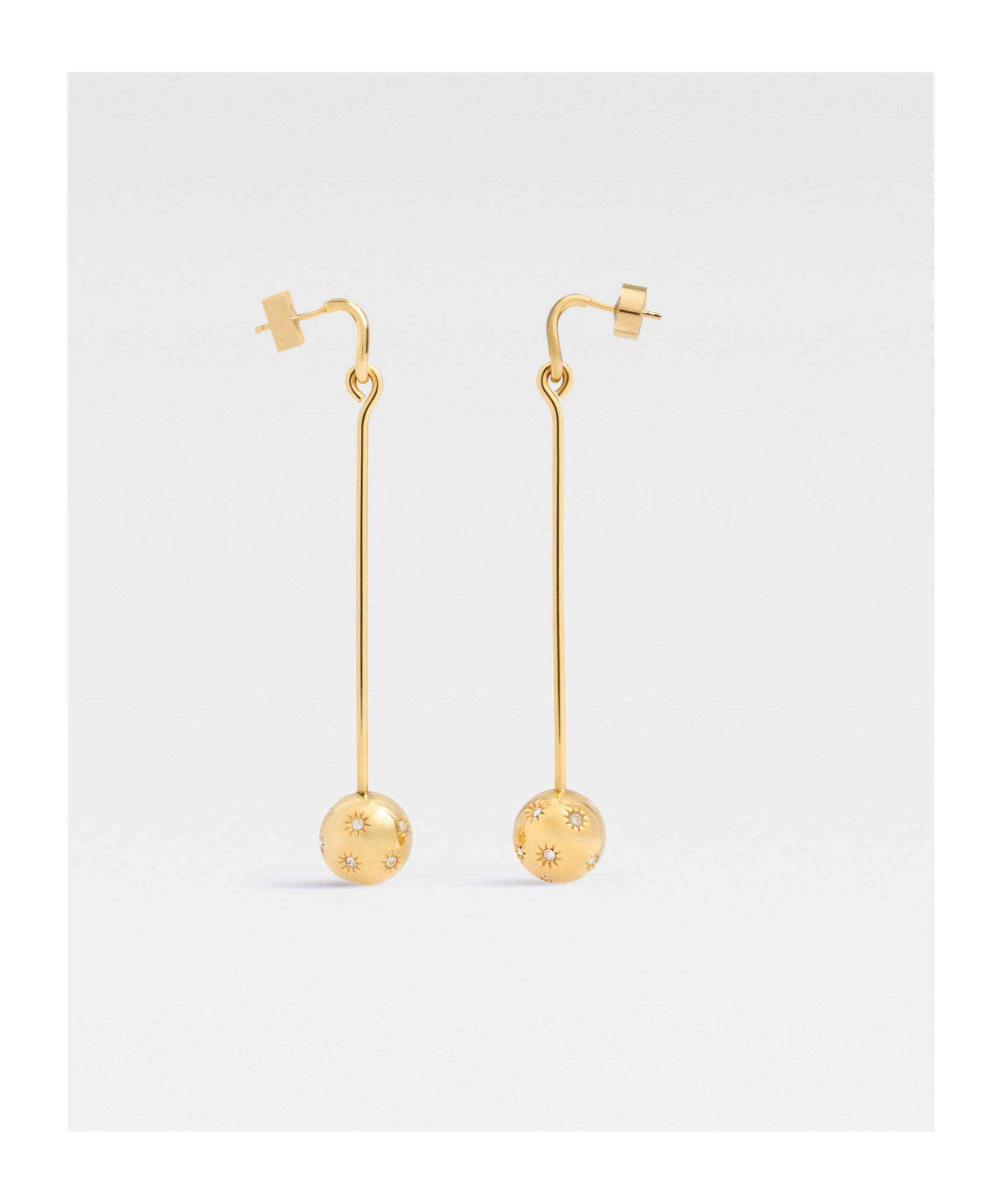 Jacquemus Rhinestone Pendant Earrings In Yellow