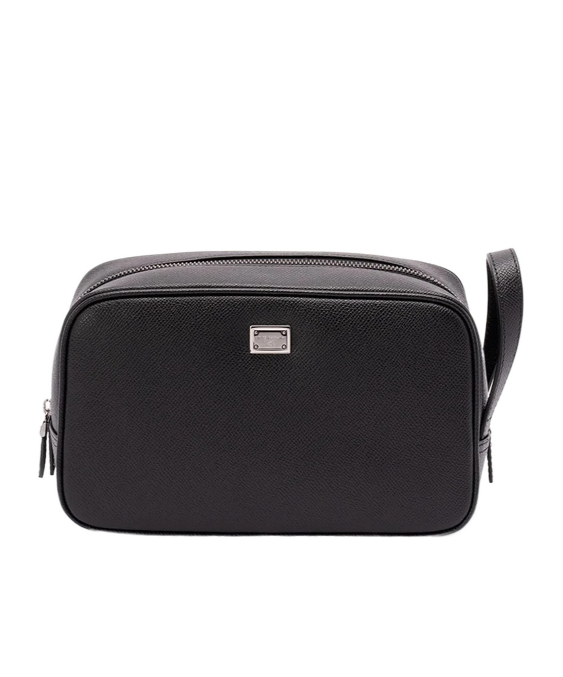 Dolce & Gabbana Structured Calf Leather Beauty Case In Black