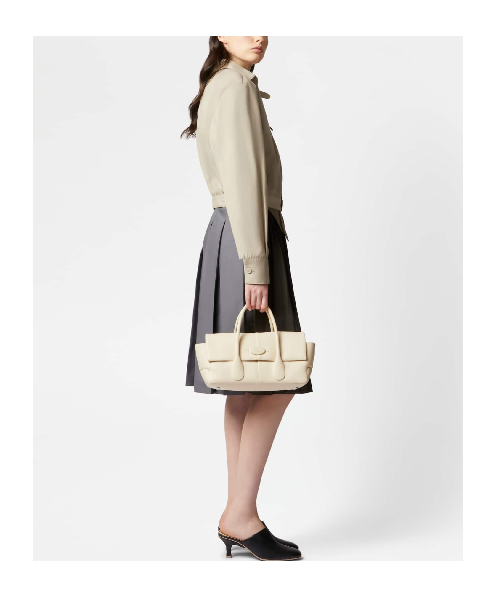 Tod's Di Leather Tote Bag In Nude