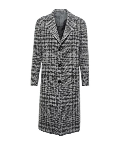 Kiton Checked Wool-blend Overcoat In Gray