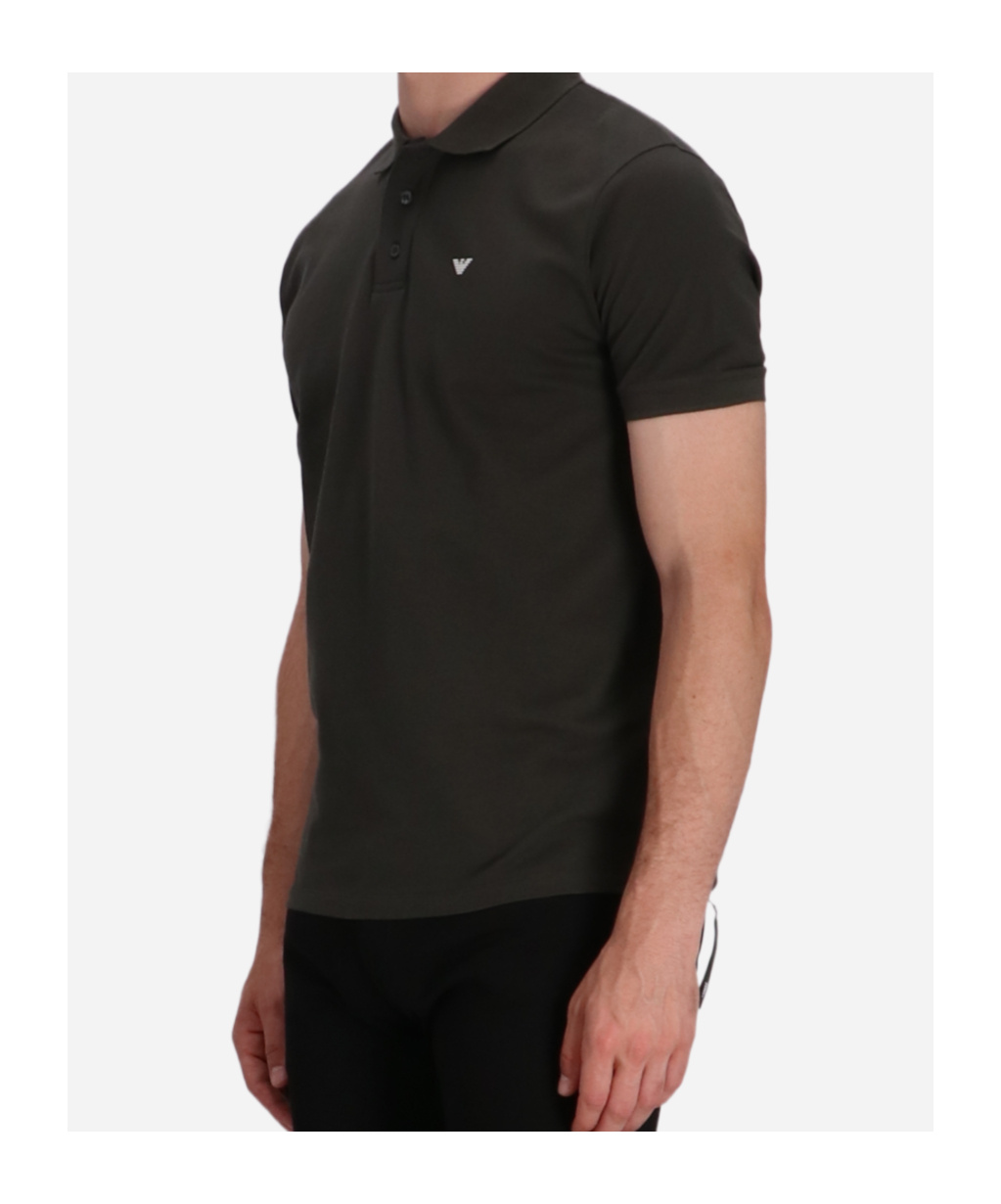 Emporio Armani Eagle-logo Polo Shirt In Green