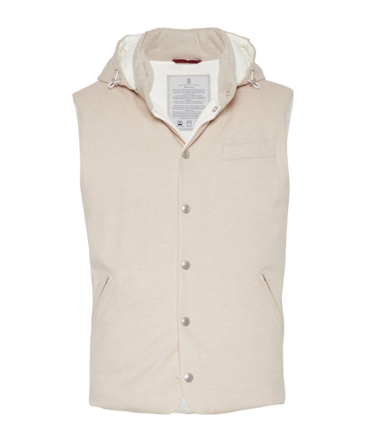 Brunello Cucinelli Sleeveless Jacket With Removable Hood In White