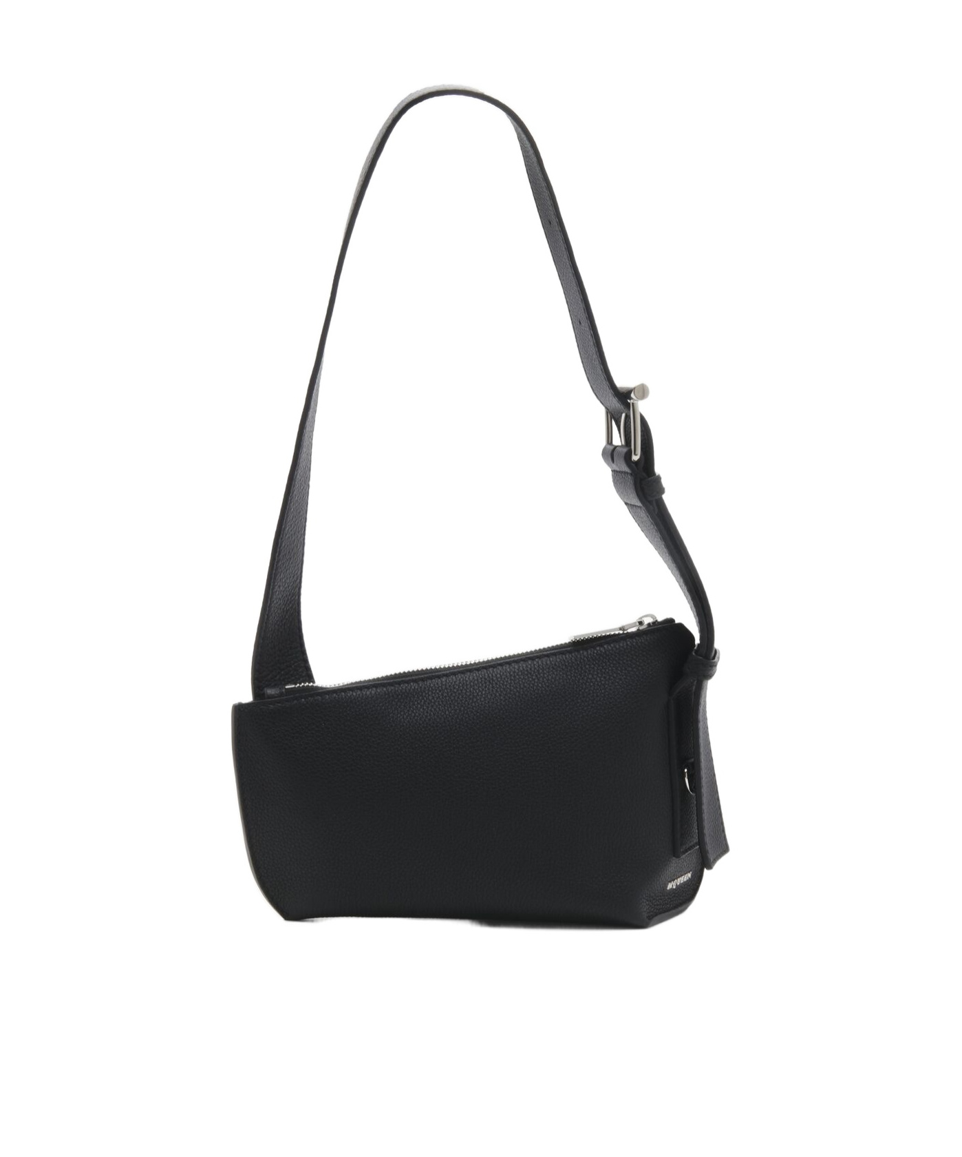 Alexander Mcqueen T-bar Sling Pebbled-leather Shoulder Bag In Black