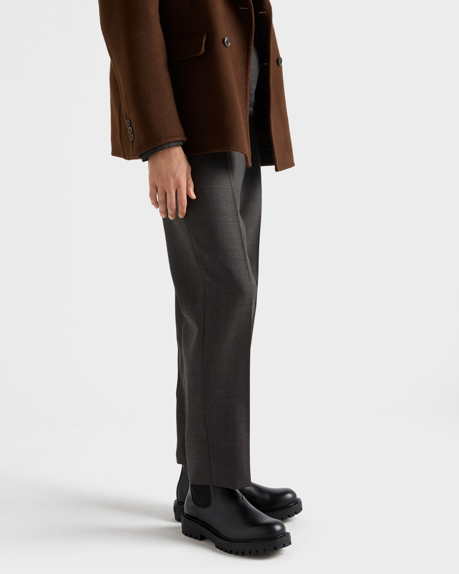 Prada Leather Chelsea Boots In Black