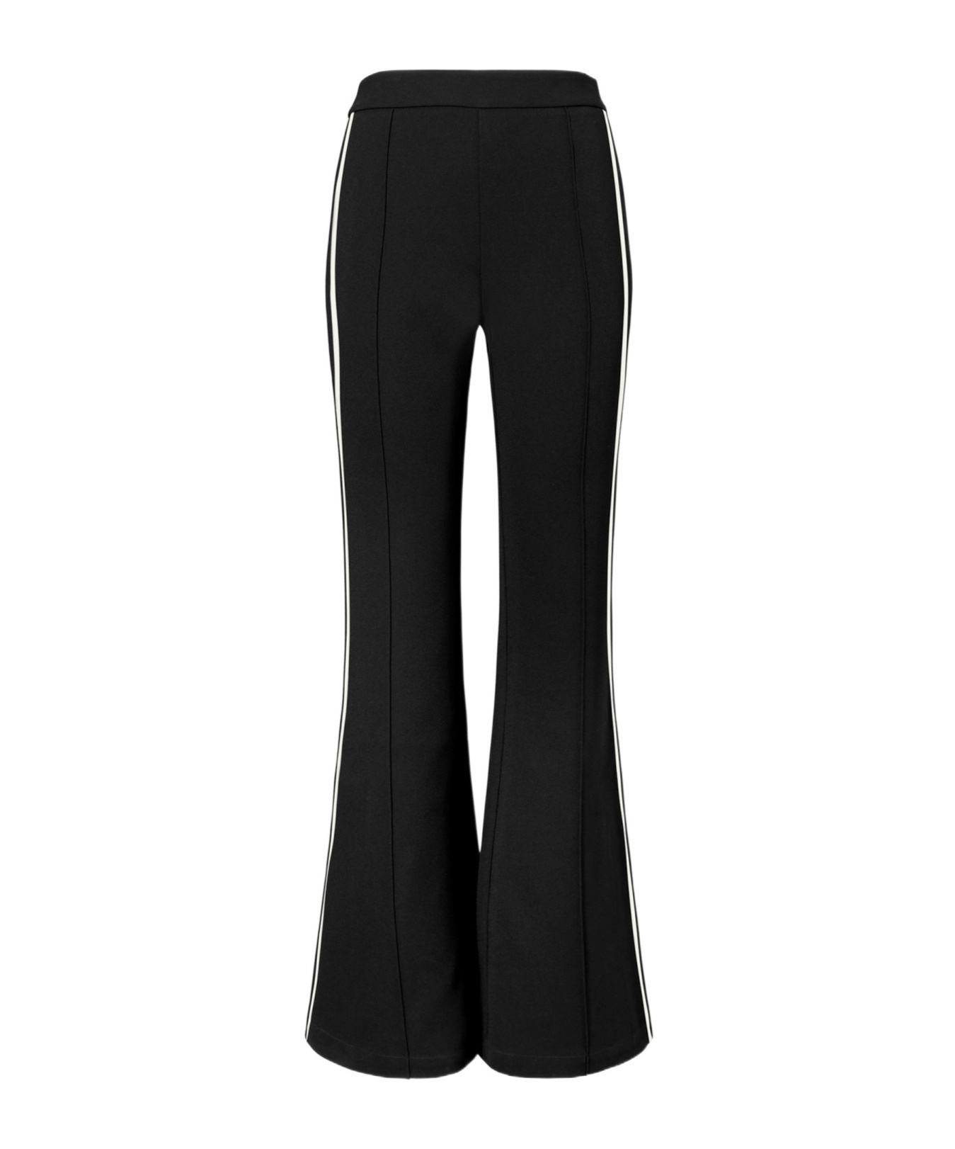 Shop Tory Burch Striped Flared Trousers In Black