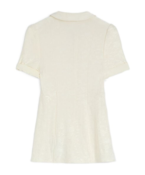 Jil Sander Claudine Collared Short-sleeve Shirt In Off-white