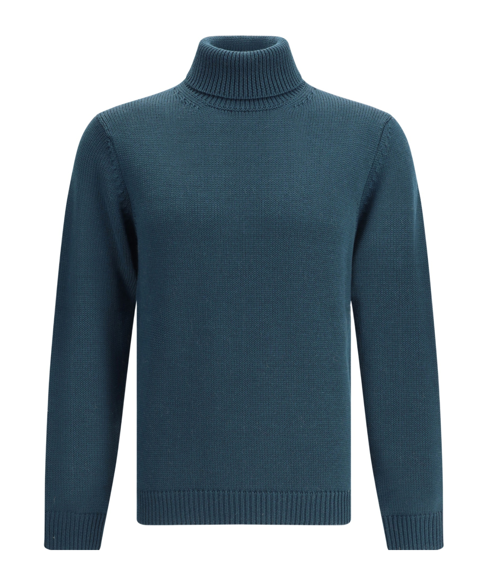 Roberto Collina High-neck Knitted Sweater In Green
