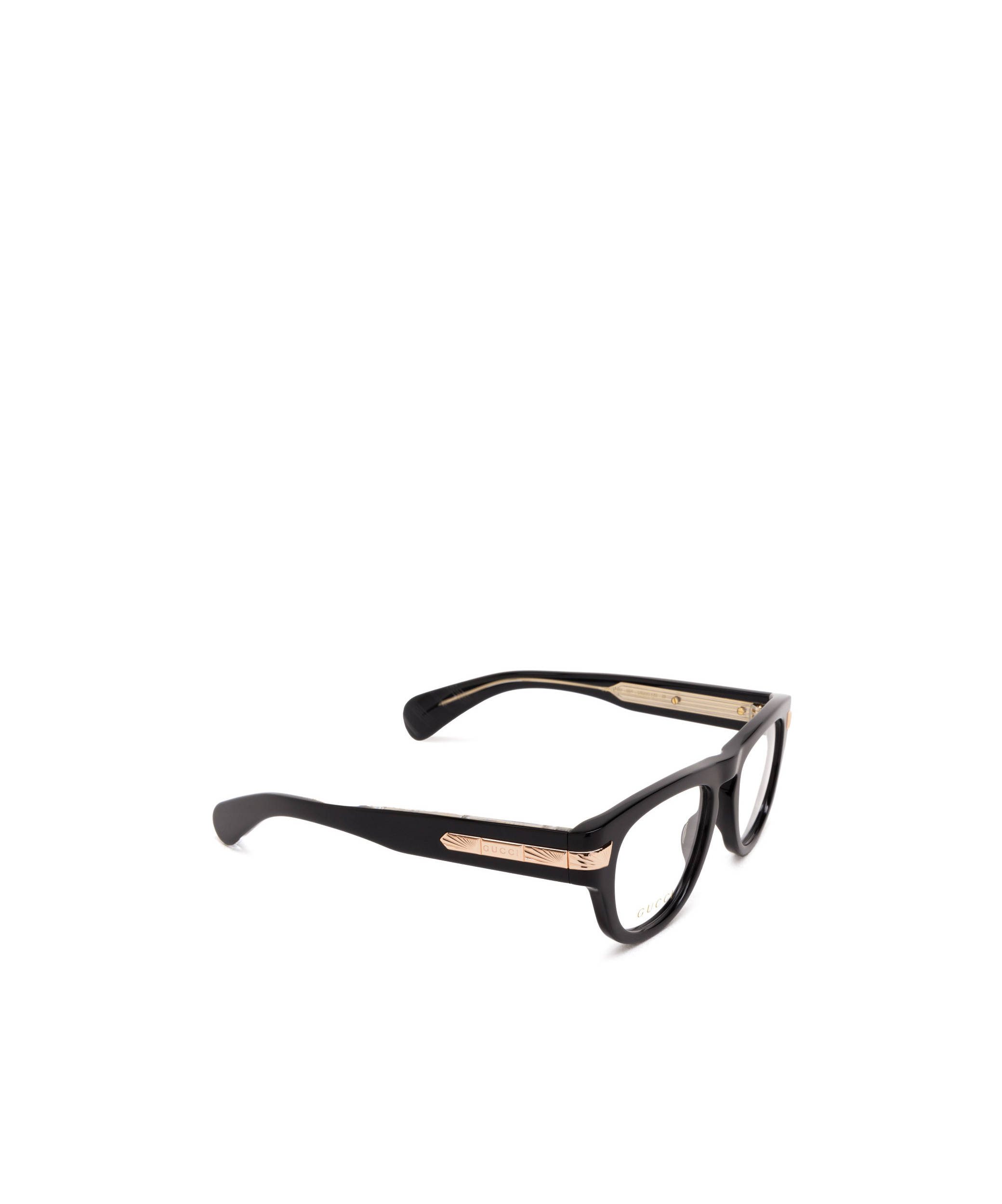Gucci Logo-engraved Geometric-frame Glasses In Black