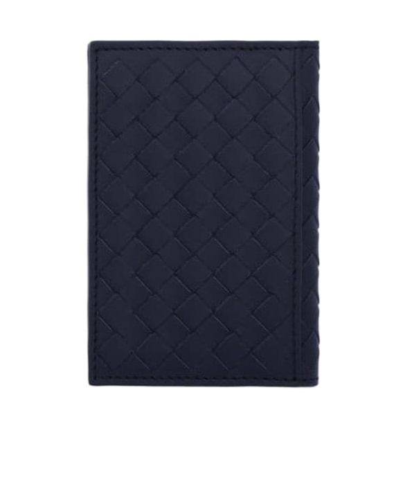 Bottega Veneta Woven Design Wallet In Gold