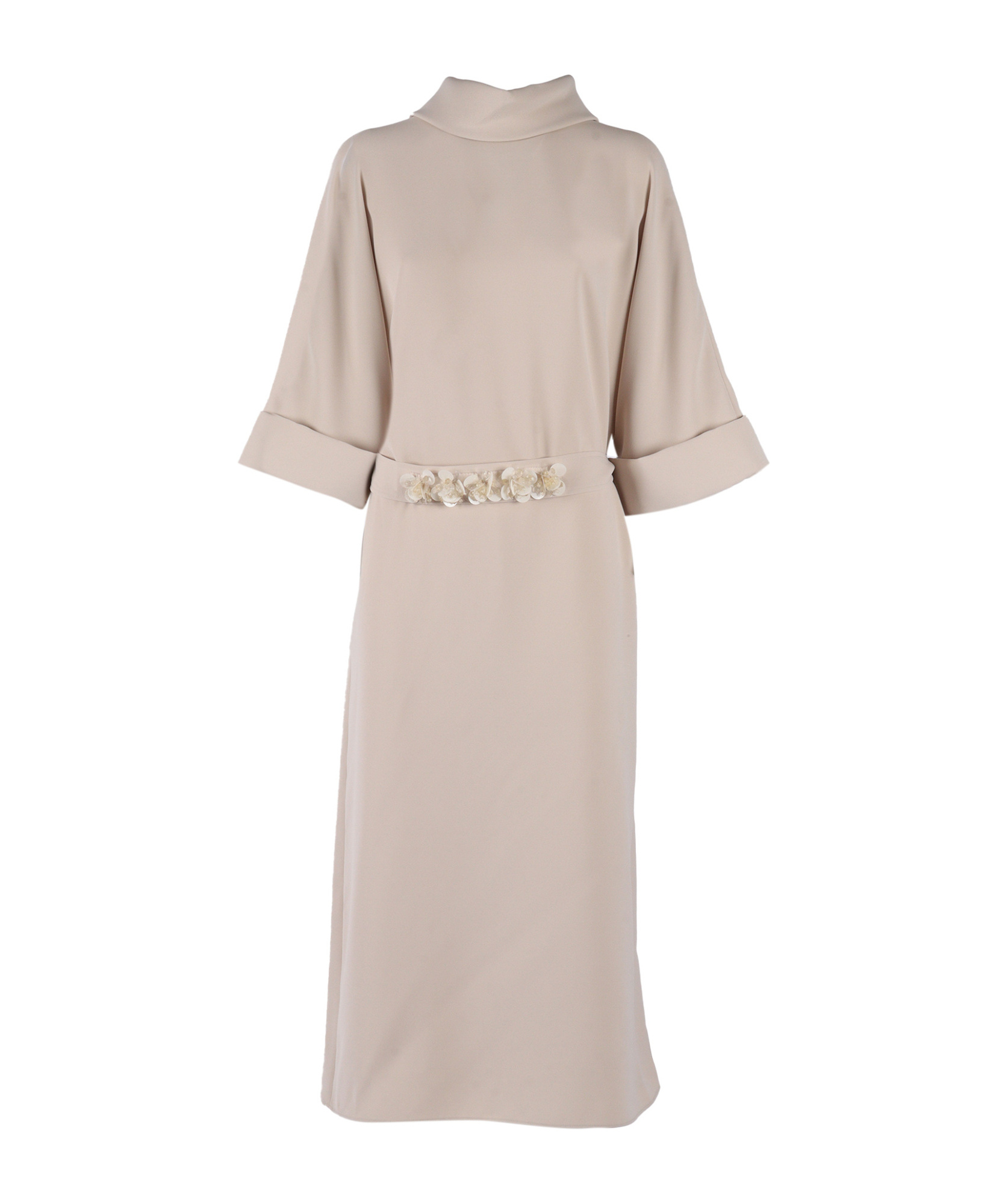 P.a.r.o.s.h Embroidered Belted Dress With Relaxed Fit In Multi