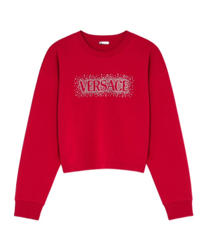 Versace Logo-embellished Sweatshirt In Red