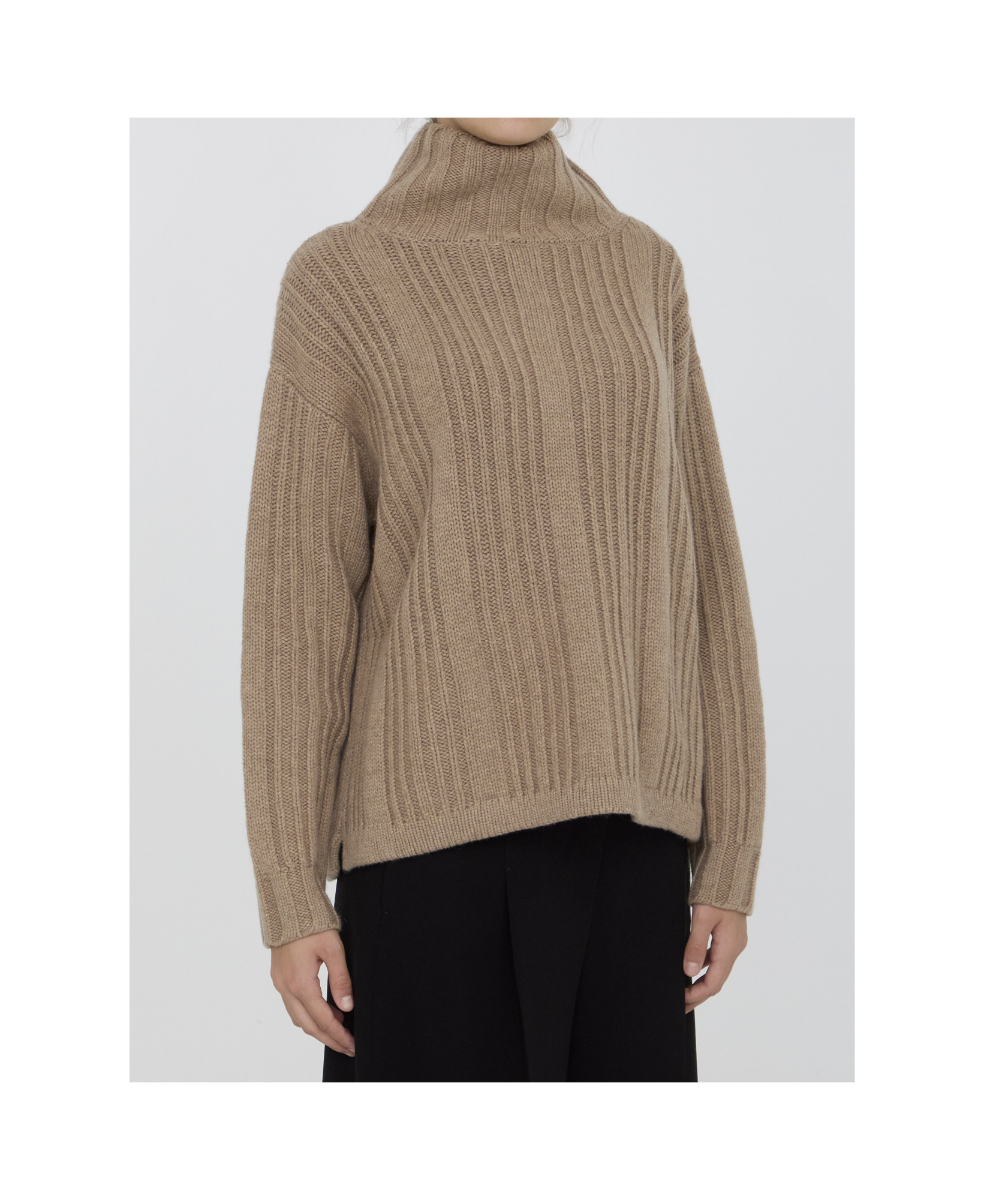 Max Mara Vitalba Sweater In Virgin Wool And Cashmere In Brown