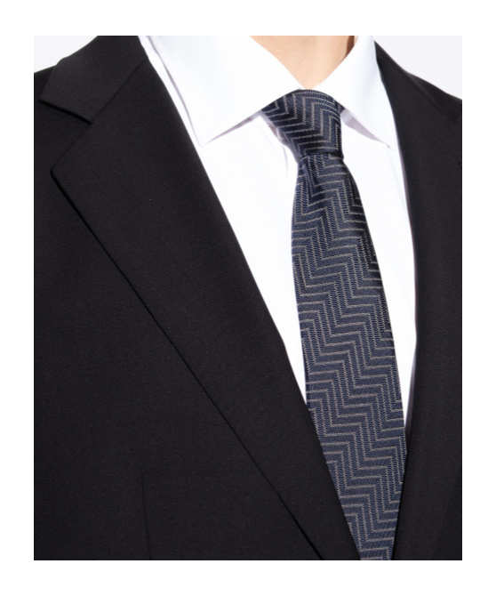 Giorgio Armani Geometric-pattern Silk Tie In Blue
