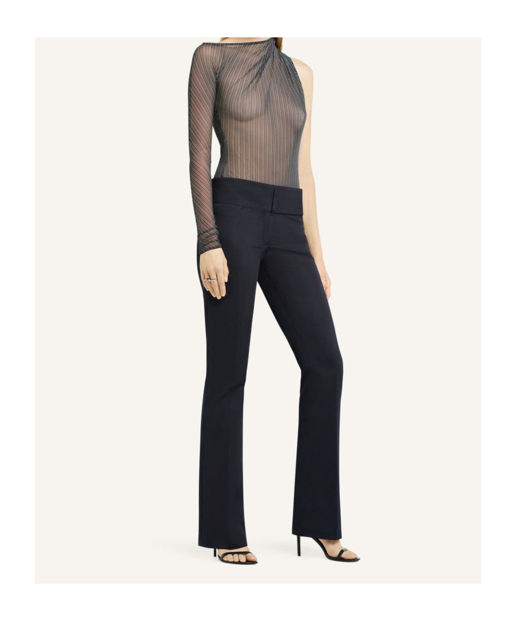 Courrèges Striped Mesh Top In Black