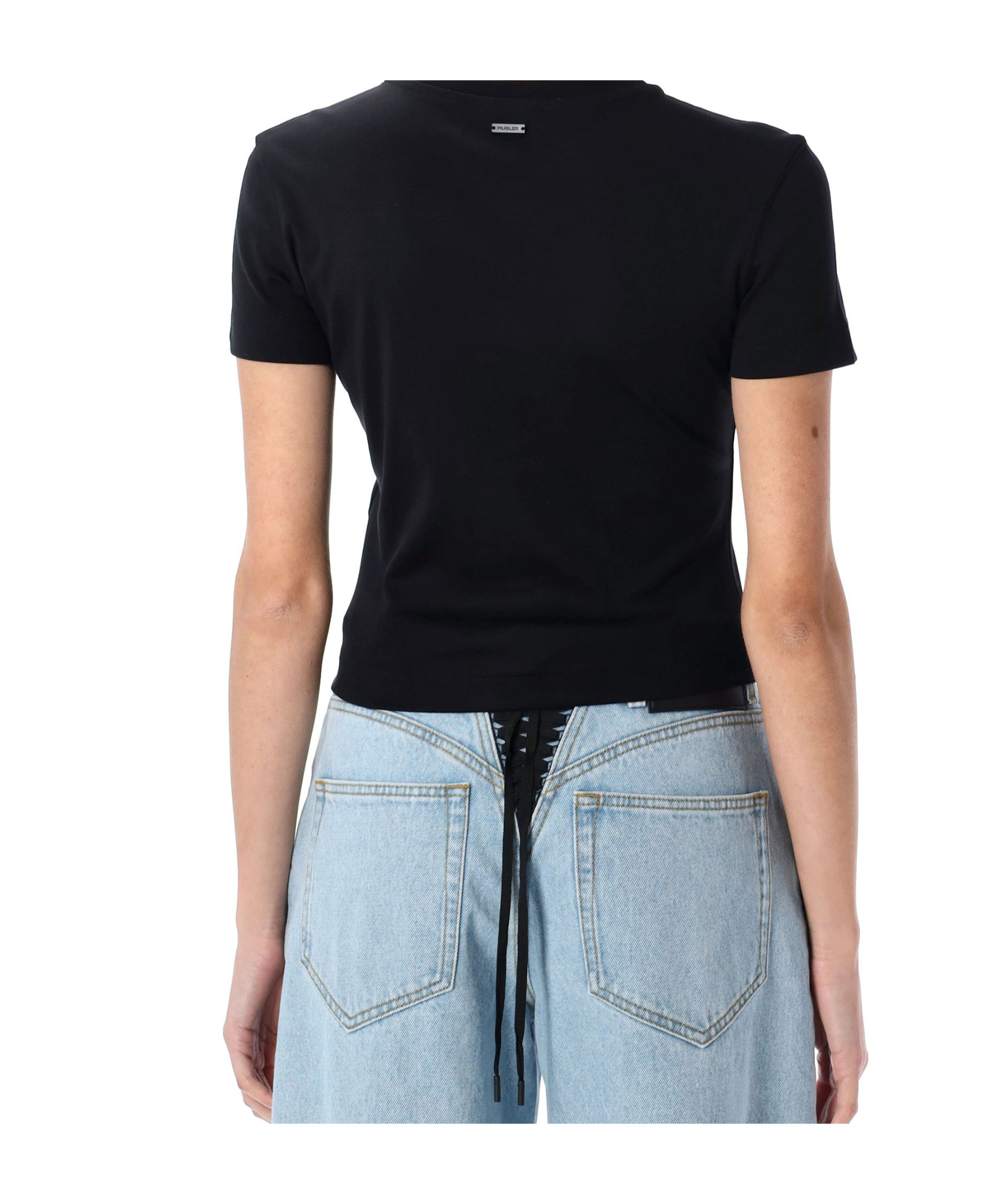 Mugler Cropped Tshirt Embellished Embellishments