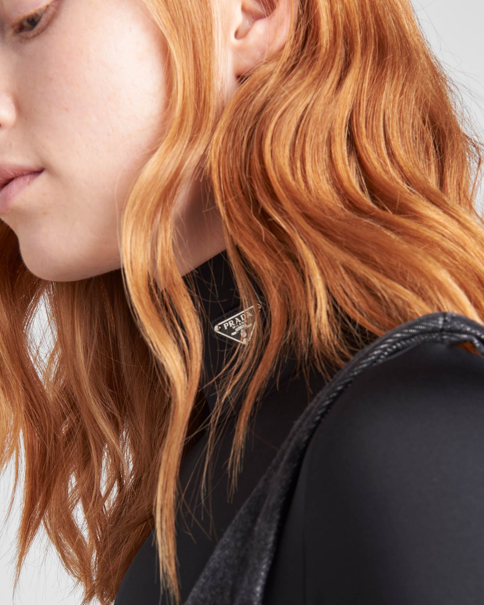 Prada Versatile Stretch Turtleneck Top With Long Sleeves In Black
