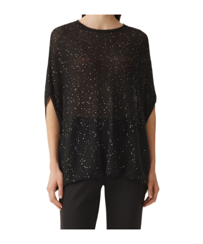 Fabiana Filippi Embroidered Sequin Sweater In Black