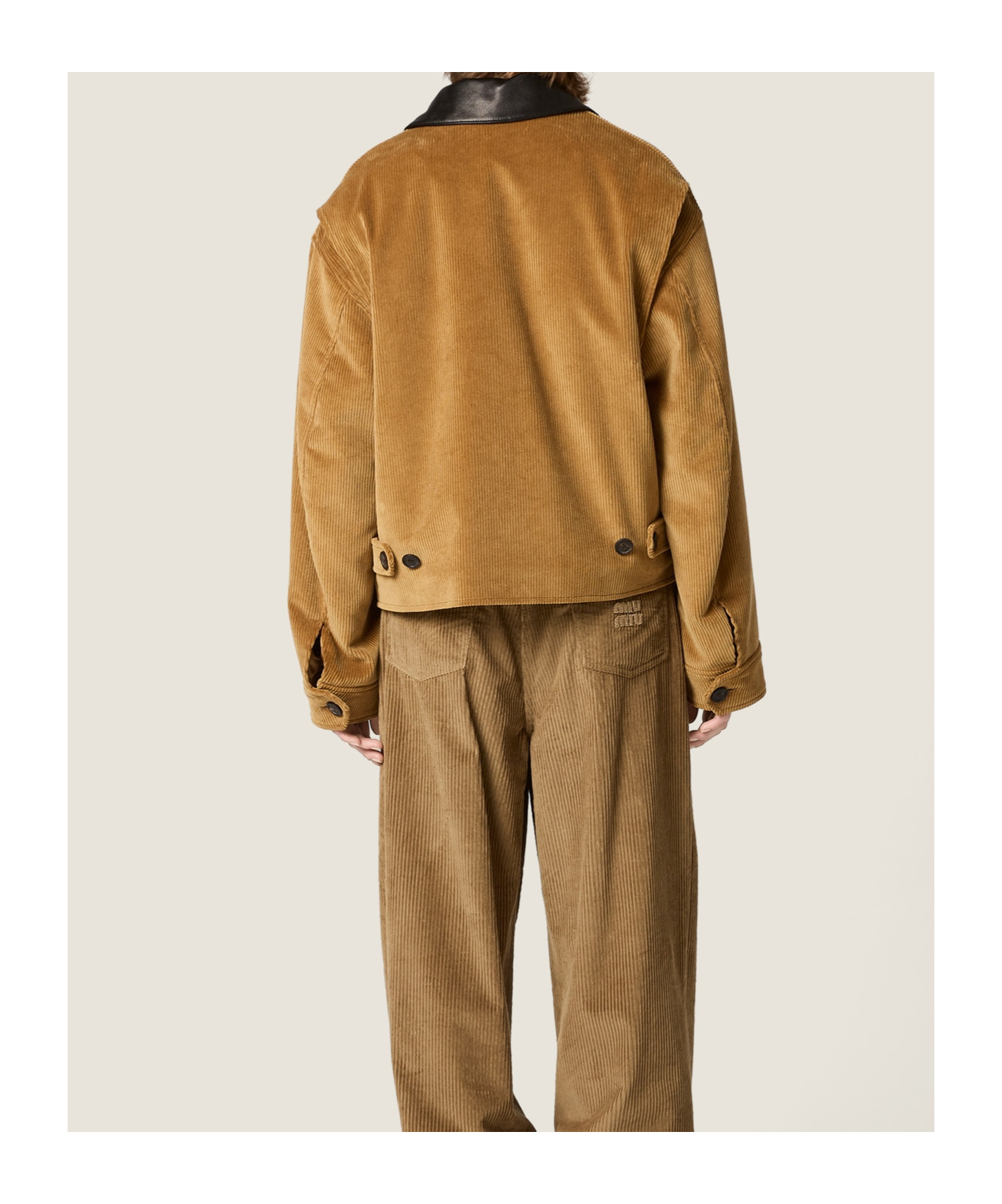 Miu Miu Padded Corduroy Blouson In Brown