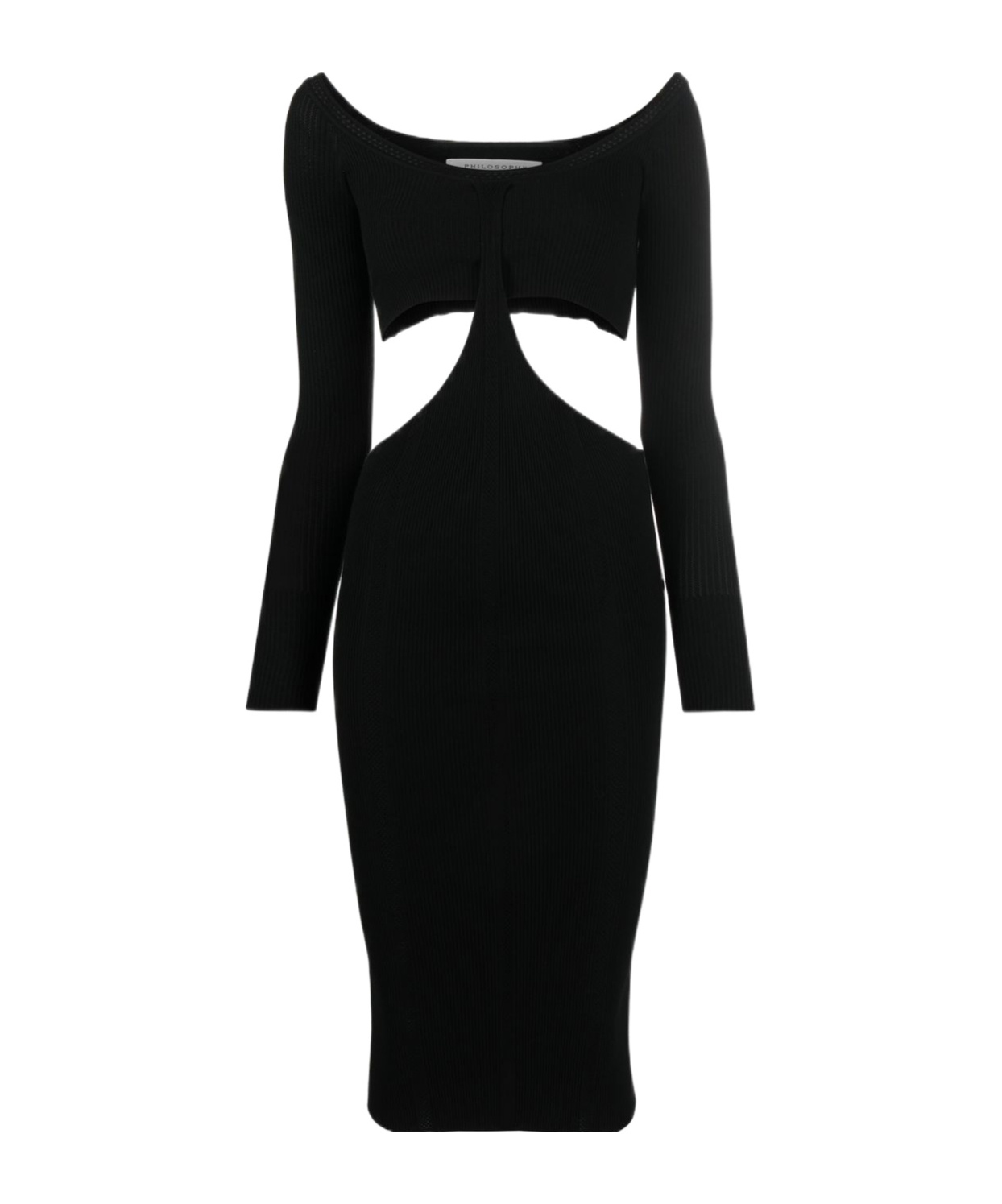 Philosophy Di Lorenzo Serafini Cut-out Detail Knit Dress In Black