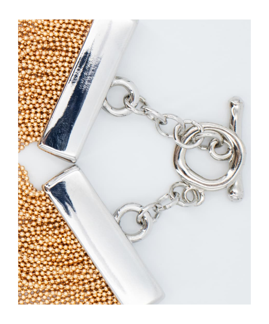 Fabiana Filippi Multi-strand Blush Necklace With Metallic Clasps In Metallic