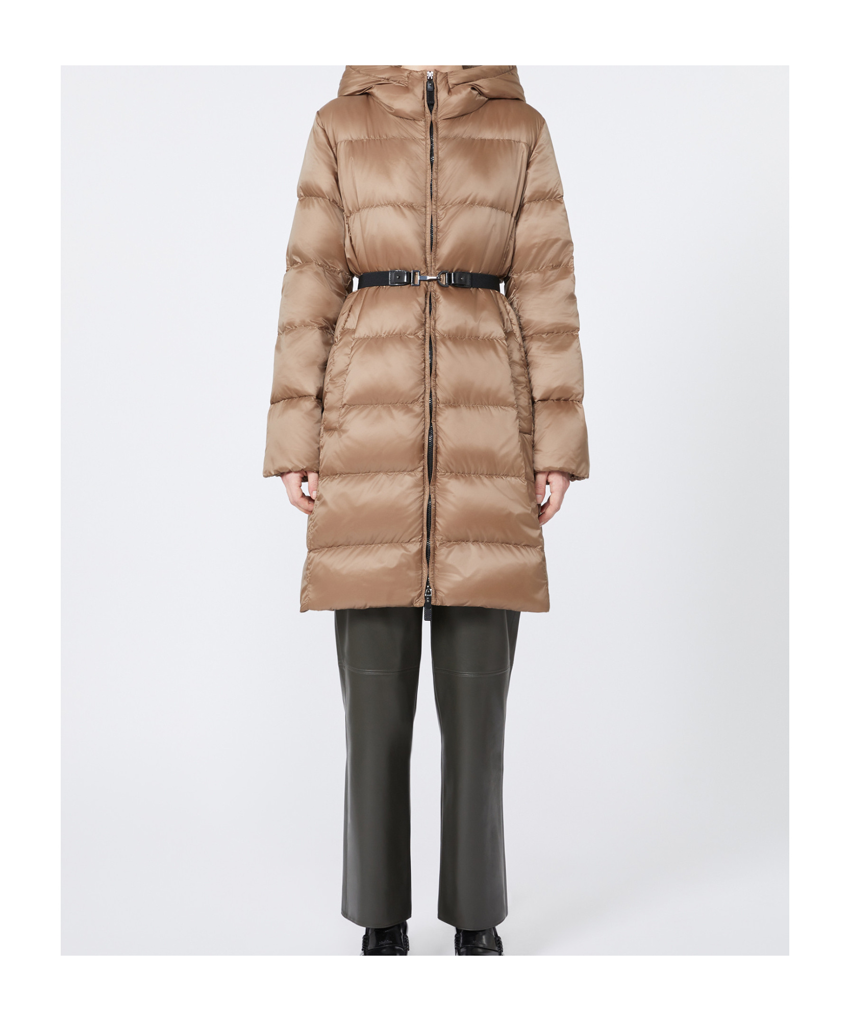 Max Mara Anorak Midi De Tela Técnica Impermeable In Brown