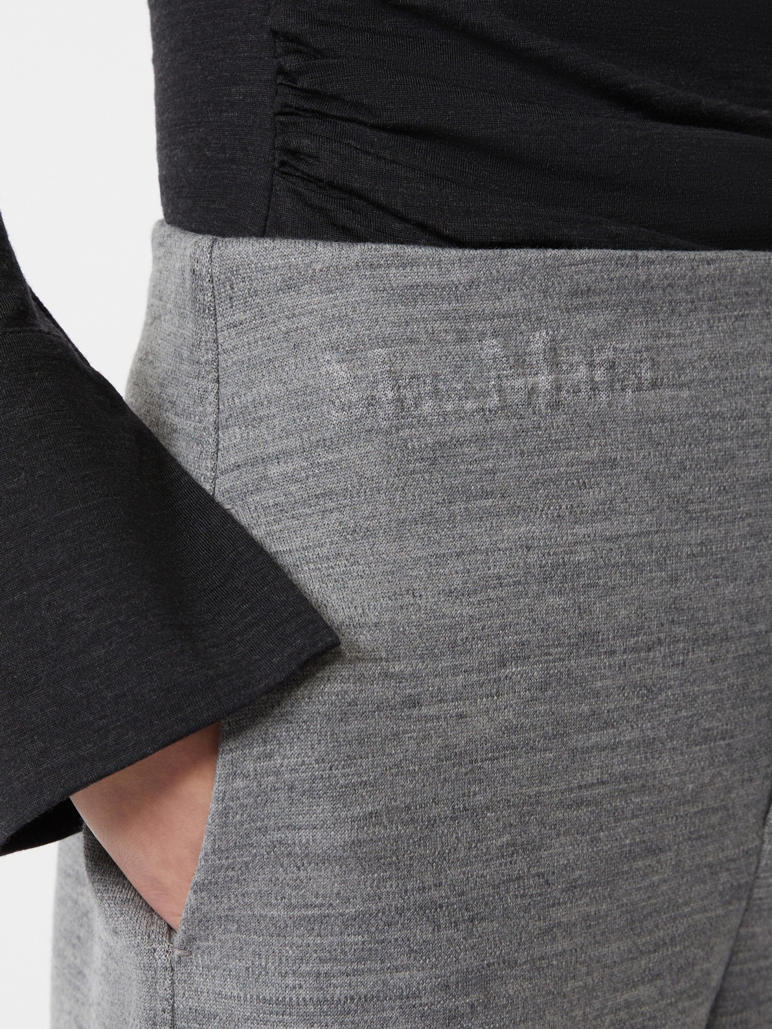 Max Mara Double-layer Wool And Cotton Blend Trousers In Gray