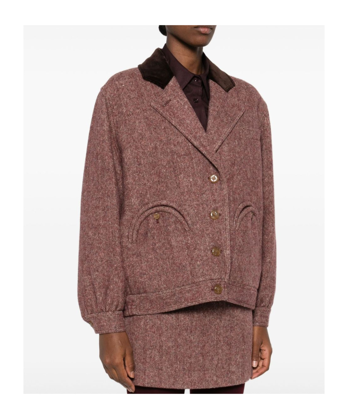 Blazé Milano Cleo Corduroy-collar Bomber Jacket In Animal Print