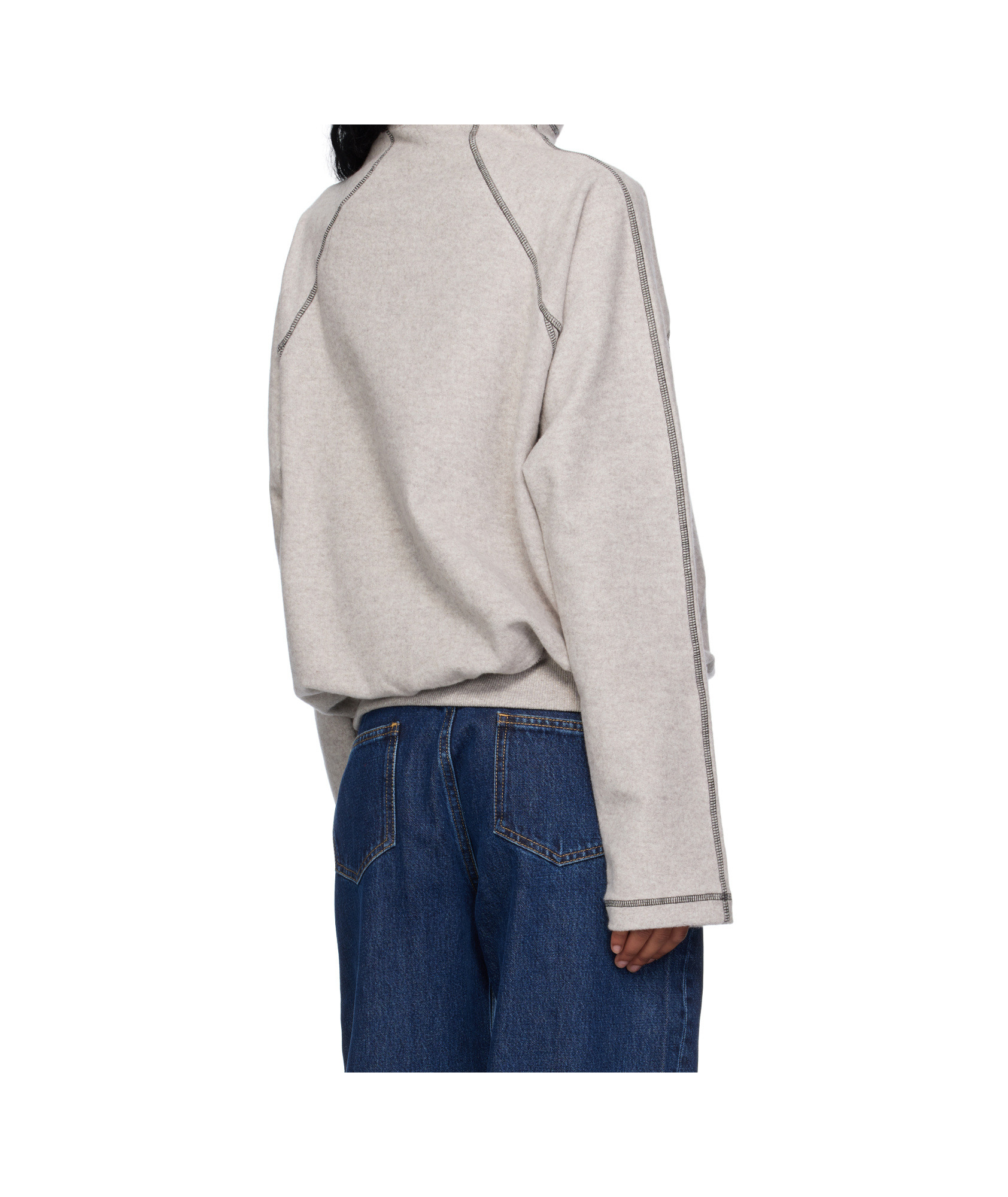 Baserange Contrast-stitch Sweatshirt In Gray