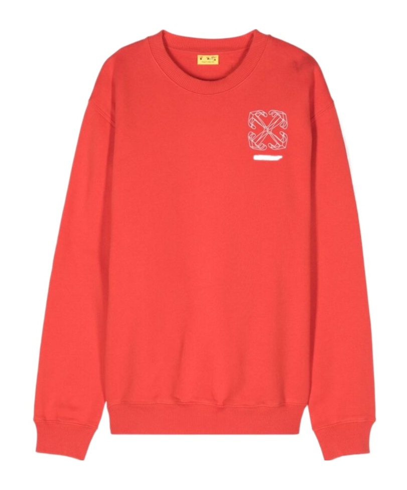 Off-white Long-sleeved Sweater In Red