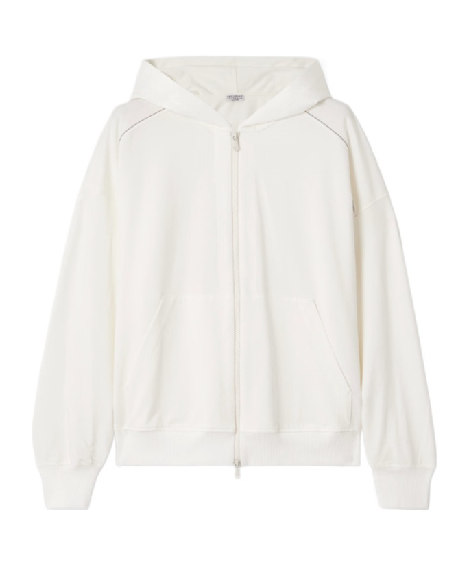 Brunello Cucinelli Monili-embellished Hoodie In White