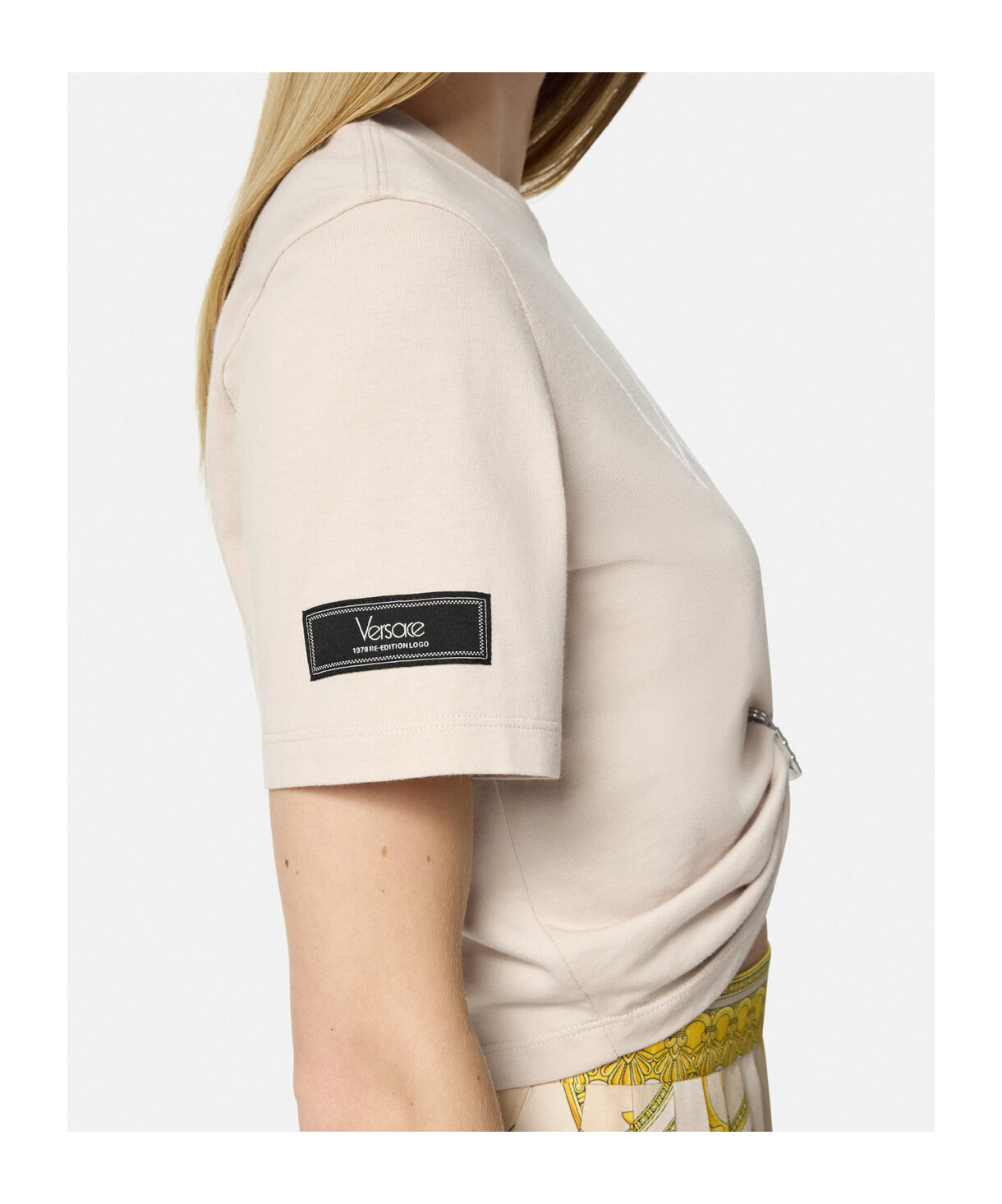 Versace Safety Pin 1978 Re-edition Logo T-shirt In White