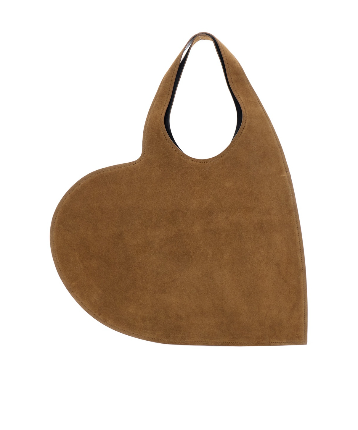 Coperni Women Brown Heart Shaped Shoulder Bag With Cut-out On The Handle In Suede Woman In Brown