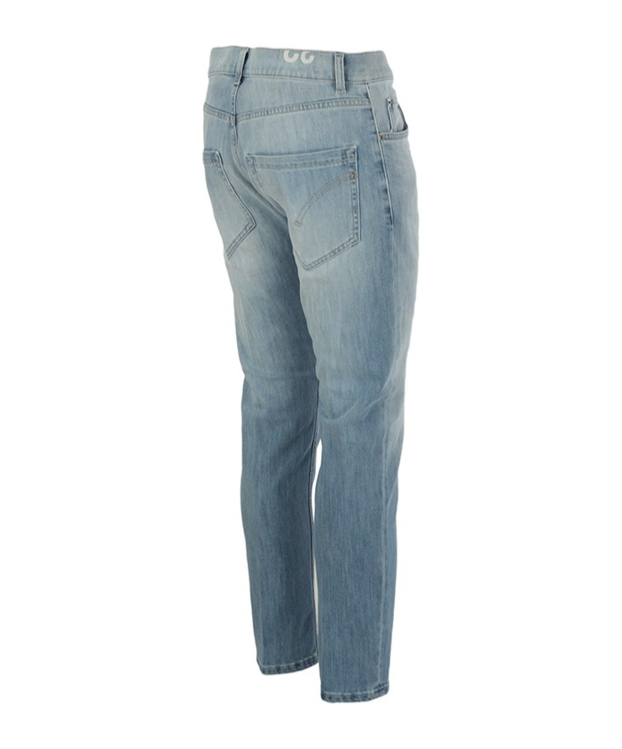 Dondup Belt Ring Denim Trousers In Gray