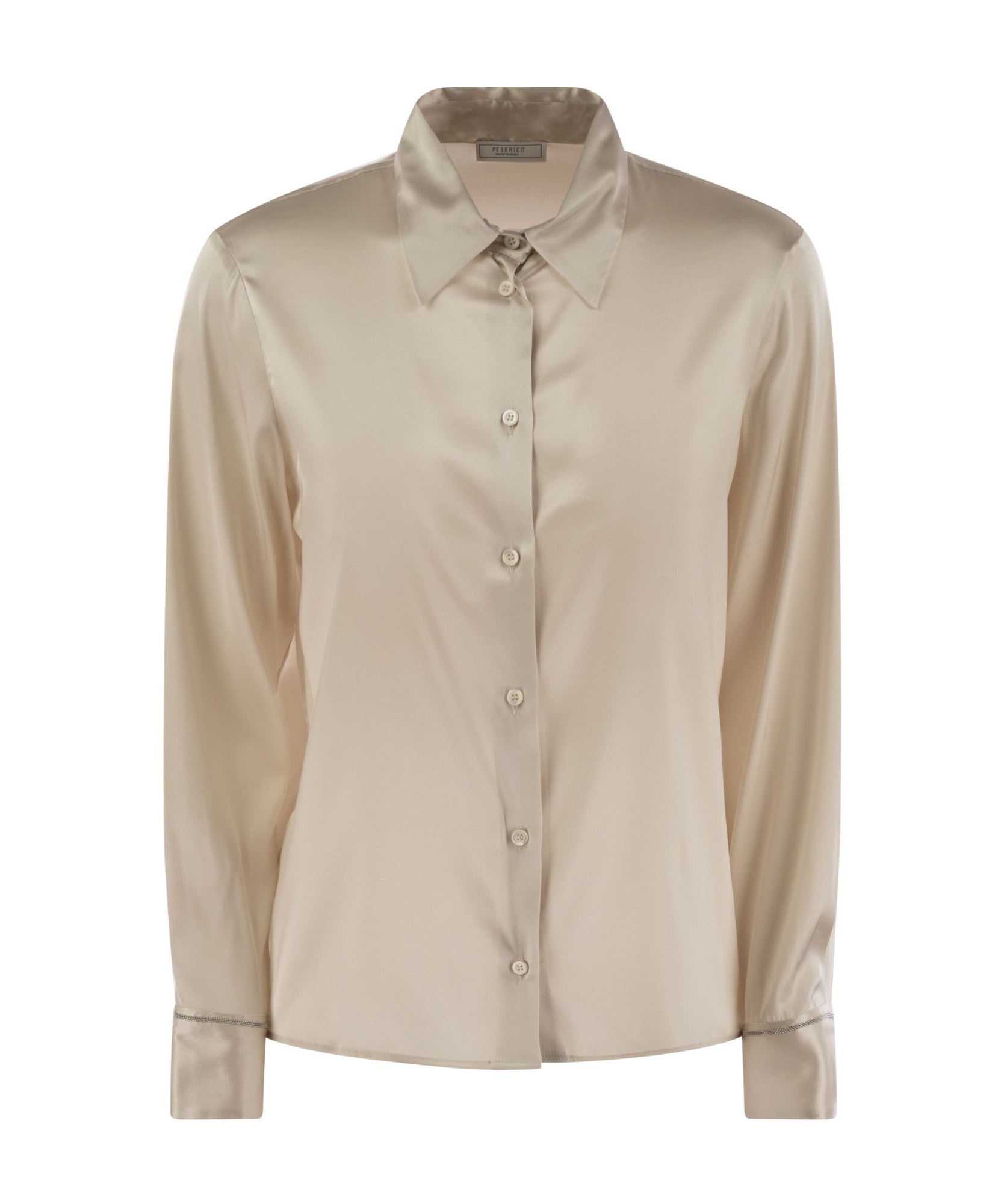 Peserico Women Silk Crepe Shirt In Nude