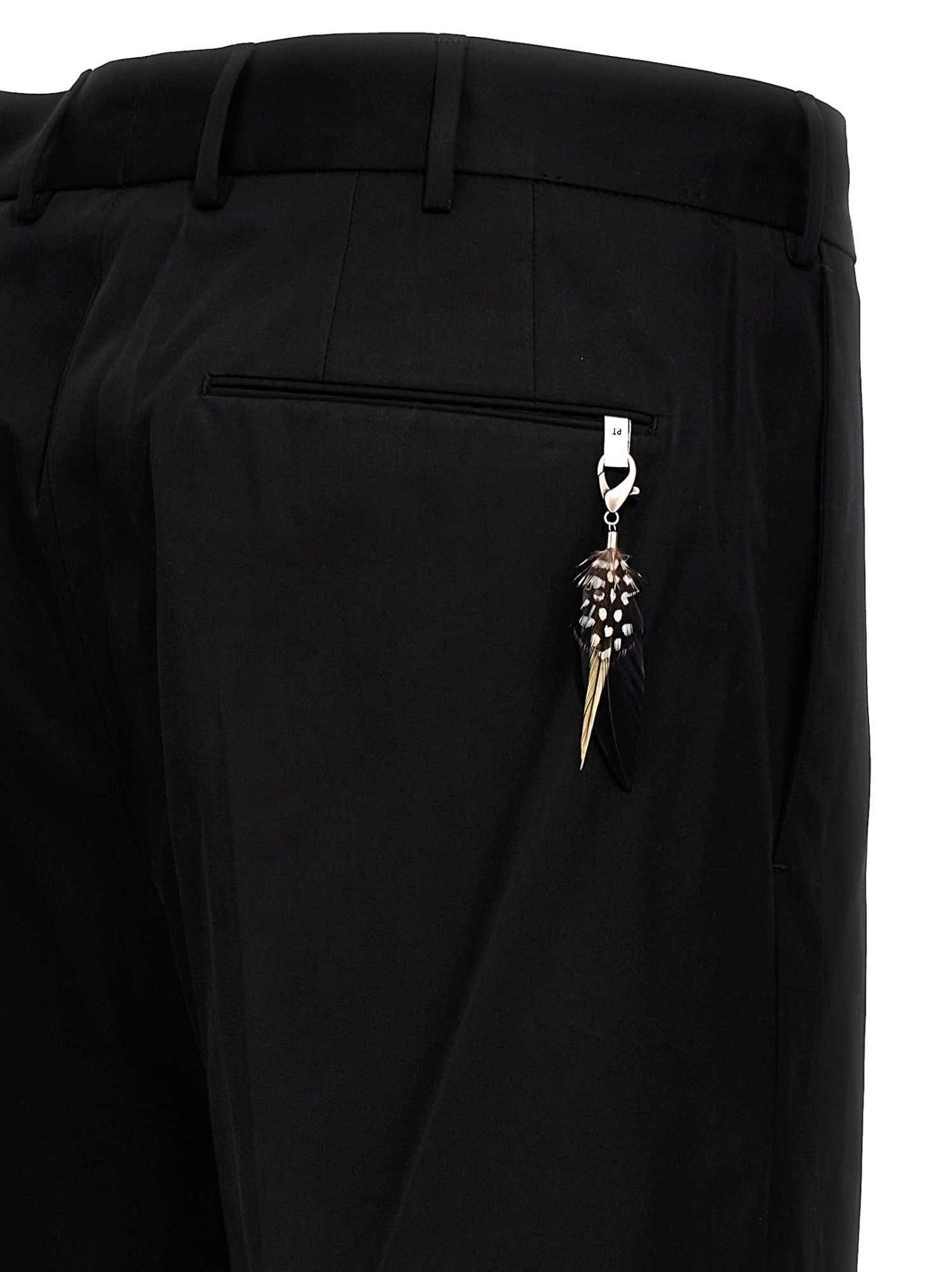 Pt Torino Black Cotton Pants In Black